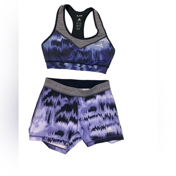 adidas Other - Adidas 2 piece Work out set Sports Bra and Shorts Size Small